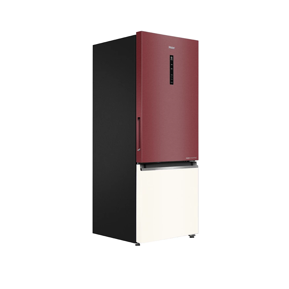 Haier Vogue Series 445L Garnet Peach Glass  Finish 14 in 1 Convertible Modes   Bottom Mounted Frost Free Refrigerator HRB-4952GPG-P